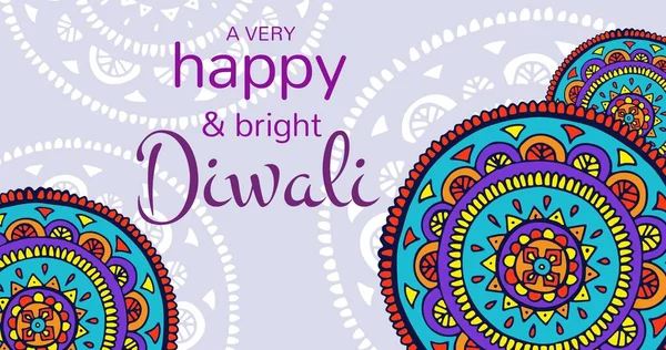 Imagem Composta Digital Cartão Saudação Feliz Diwali Com Padrões Mandala — Fotografia de Stock