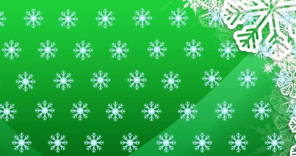 以绿色背景为背景的带复制空间的雪花图案矢量图像 圣诞节的庆祝活动 载体和传统 — 图库照片