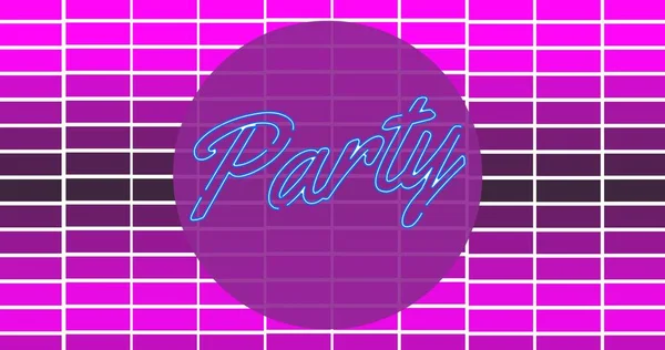 Vektorbild Des Parteitextes Mit Muster Und Kopierraum Vor Rosa Hintergrund — Stockfoto