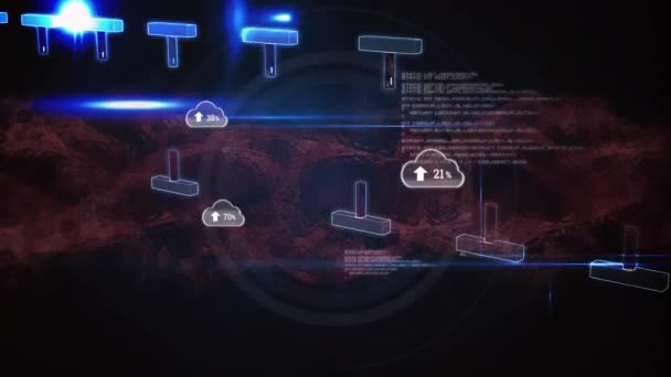 Animazione Nuvole Con Numero Crescente Elaborazione Dati Filone Dna Business — Video Stock