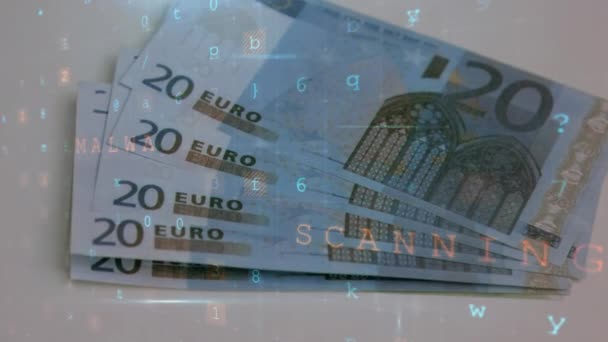 Animazione Del Cambiamento Numero Segnalazione Virus Sulle Banconote Euro Concetto — Video Stock