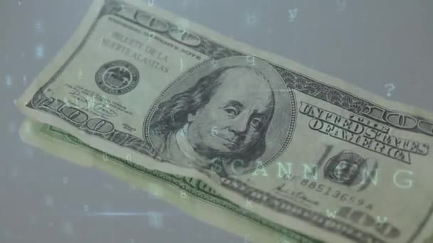 Animation Changing Numbers Virus Alert Falling Dollar Banknotes Global Finance — Stockvideo
