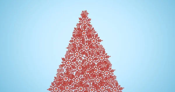 Digitális Kompozit Kép Piros Karácsonyfa Közepette Másolja Tér Sima Kék — Stock Fotó