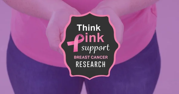 Verbundbild Einer Frau Mit Brustkrebs Bewusstsein Slogan Brustkrebs Aufklärungskampagne Und — Stockfoto