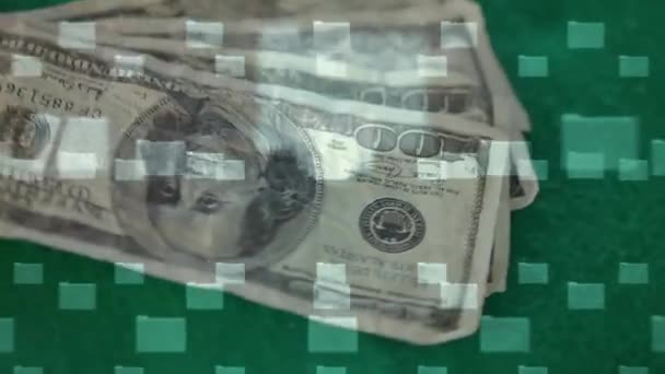 Animación Carpetas Candado Seguridad Sobre Billetes Dólar Giratorios Concepto Seguridad — Vídeos de Stock