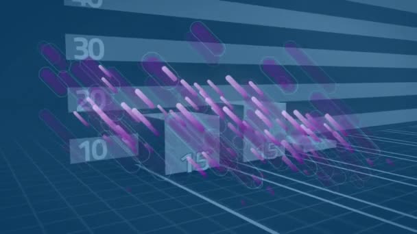 用箭头在图上画紫色线的动画 全球商业 数据处理和数字视讯接口概念 — 图库视频影像