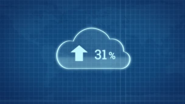 Animacja Chmury Rosnącą Liczbą Wykresie Globalny Biznes Przetwarzanie Danych Koncepcja — Wideo stockowe