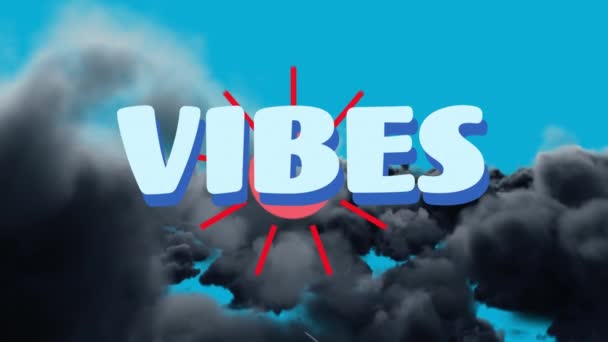 Animation Vibes Text Sky Clouds Global Social Media Connections Digital — 图库视频影像