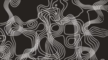 Siyah arkaplan üzerinde hareket eden beyaz çizgilerin animasyonu. renk, hareket ve enerji arkaplan kavramı, dijital olarak oluşturulmuş video.