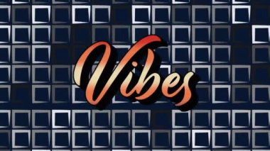 Siyah arkaplandaki kareler üzerinden titreşimlerin canlandırılması. küresel sosyal medya, bağlantılar ve dijital arayüz konsepti dijital olarak oluşturulmuş video.