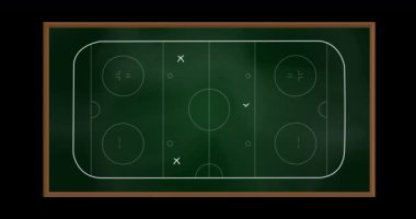 Tahtadaki oyun planının animasyonu. spor, rekabet, eğlence ve teknoloji konsepti dijital kompozit görüntü.