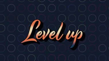 Siyah arkaplandaki renkli çemberler üzerinden metin düzeyinin canlandırılması. küresel sosyal medya, bağlantılar ve dijital arayüz konsepti dijital olarak oluşturulmuş video.