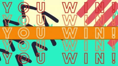 Senin animasyonun yeşil arkaplandaki şekiller üzerinde tekrarlanan metni kazandı. küresel sosyal medya, bağlantılar ve dijital arayüz konsepti dijital olarak oluşturulmuş video.