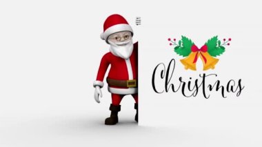 Noel Baba 'nın üzerine yazılmış Noel mesajının animasyonu. Noel, gelenek ve kutlama konsepti dijital olarak oluşturuldu.