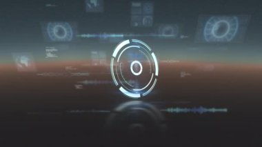 Hareket eden ekranlarda veri işleme animasyonu. küresel bağlantılar, iş dünyası, dijital arayüz, teknoloji ve ağ konsepti dijital olarak oluşturulmuş video.