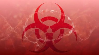 Uyarı işareti üzerine insan beyni animasyonu. küresel tıp ve dijital arayüz kavramı dijital olarak üretilen video.