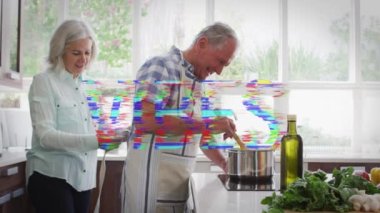 Son sınıf çifti üzerinden yazılan titreşimlerin animasyonu. ev hayatı, ev konseptindeki boş zamanların keyfini dijital olarak üretilen video.