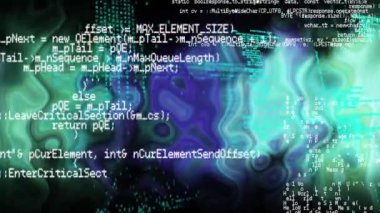 Mavi arkaplanda veri işleme animasyonu. veri işleme, bilgisayarlar dijital arayüz ve teknoloji konsepti dijital olarak oluşturulmuş video.