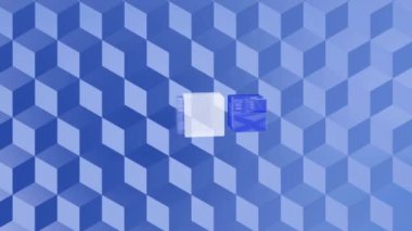Hareket eden renkli geometrik şekillerin animasyonu. renk, hareket ve enerji arkaplan kavramı, dijital olarak oluşturulmuş video.