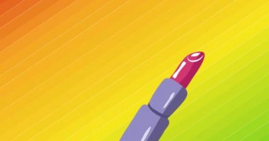 Renkli arka planda gökkuşağı dudakları üzerinde ruj izi. lgbt haklarını ve dijital olarak oluşturulan cinsiyet eşitliğini desteklemek.