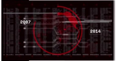 Karanlık arka planda veri işleme üzerine dünyanın animasyonu. küresel bağlantılar, iş dünyası, dijital arayüz, teknoloji ve ağ konsepti dijital olarak oluşturulmuş video.