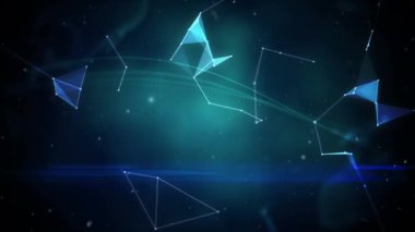 Siyah arkaplan üzerindeki dünya ve bağlantılar ağının animasyonu. küresel bağlantılar, veri işleme ve dijital arayüz konsepti dijital olarak oluşturulmuş video.