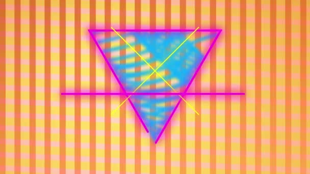 Animace Neonových Tvarů Pohyblivém Oranžovém Pozadí Sociální Média Koncepce Komunikačního — Stock video