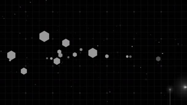 Animación Forma Blanca Brillante Sobre Rejilla Blanca Color Movimiento Energía — Vídeos de Stock