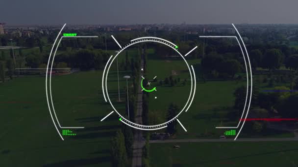 Анімація Масштабу Сканування Над Міським Пейзажем Глобальні Язки Бізнес Цифровий — стокове відео
