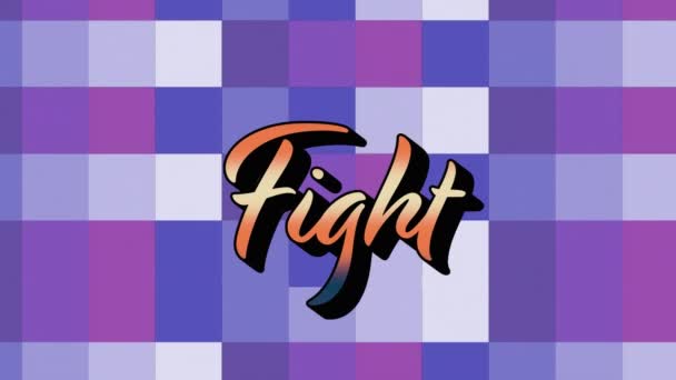 Animation Fight Text Colorful Squares Global Social Media Connections Digital — 图库视频影像