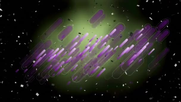 紫色小径的动画和落下来的彩霞在黑暗的背景上 运动和能量背景概念 数字生成视频 — 图库视频影像
