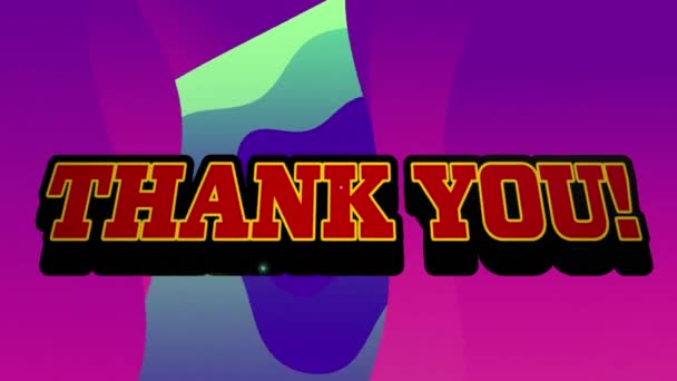 Animation Thank You Text Colorful Moving Shapes Video Game Digital — Stock Video