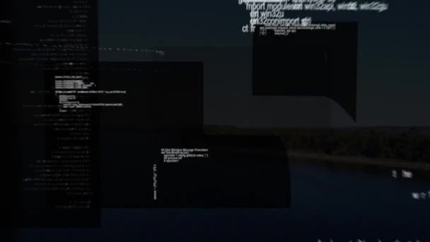 Plajda Veri Işleme Animasyonu Küresel Bağlantılar Dünyası Dijital Arayüz Teknoloji — Stok video