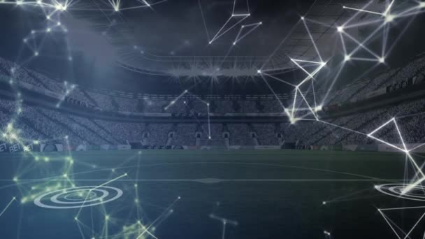 Animacja Konstelacji Sieci Połączeń Stadionie Globalny Sport Połączenia Koncepcja Technologii — Wideo stockowe
