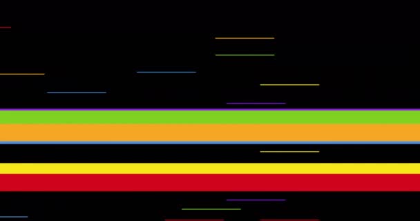 Animation Colorful Stripes Black Background Colour Movement Energy Background Concept — Stockvideo