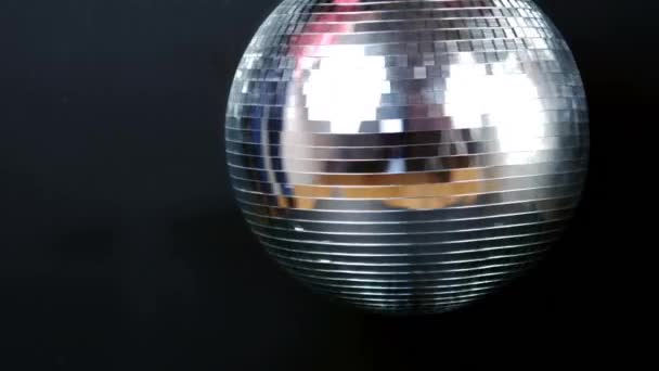 Animatie Van Draaiende Discobal Gloeiende Lichten Muziek Entertainment Concept Digitaal — Stockvideo