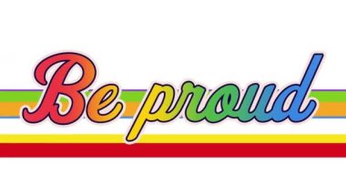 Gökkuşağı bayrağıyla gurur duymanın animasyonu. lgbt haklarını ve dijital olarak oluşturulan cinsiyet eşitliğini desteklemek.
