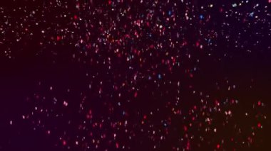 Siyah arkaplandan düşen konfeti animasyonu. doğum günü, parti ve kutlama konsepti dijital olarak oluşturulmuş video.