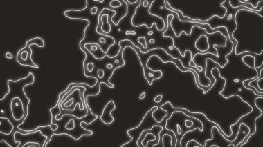 Siyah arkaplan üzerinde hareket eden beyaz çizgilerin animasyonu. renk, hareket ve enerji arkaplan kavramı, dijital olarak oluşturulmuş video.