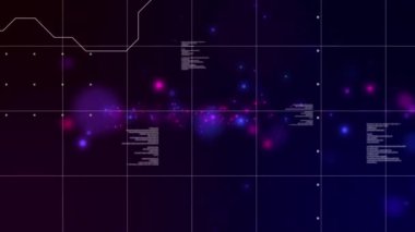 Dijital uzayda veri işleme animasyonu. küresel bağlantılar, teknoloji ve dijital arayüz konsepti dijital olarak oluşturulmuş video.