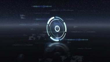 Hareket eden ekranlarda veri işleme animasyonu. küresel bağlantılar, iş dünyası, dijital arayüz, teknoloji ve ağ konsepti dijital olarak oluşturulmuş video.