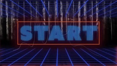 Başlangıç metninin siyah arkaplandaki neon çizgileri üzerinden canlandırılması. Video oyunu, dijital arayüz, iletişim ve eğlence konsepti dijital olarak oluşturuldu.