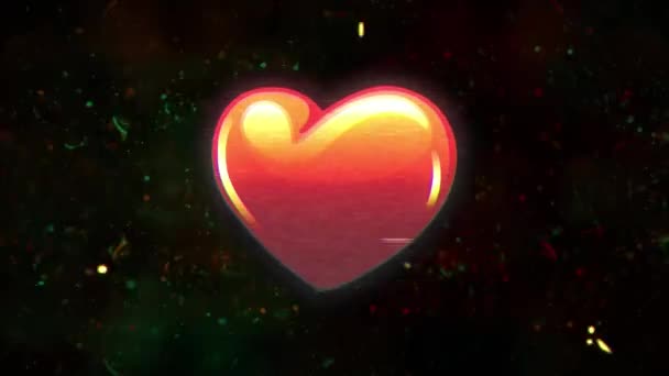 Siyah Arka Planda Arıza Olan Kalp Animasyonu Doğum Günü Parti — Stok video