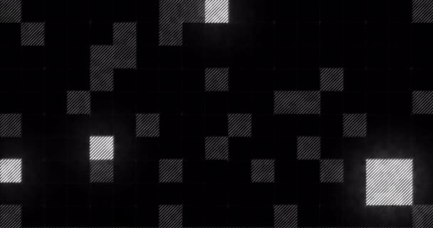 Анимация Движущегося Черного Фона Белыми Фигурами Концепция Цифрового Интерфейса Цифрового — стоковое видео