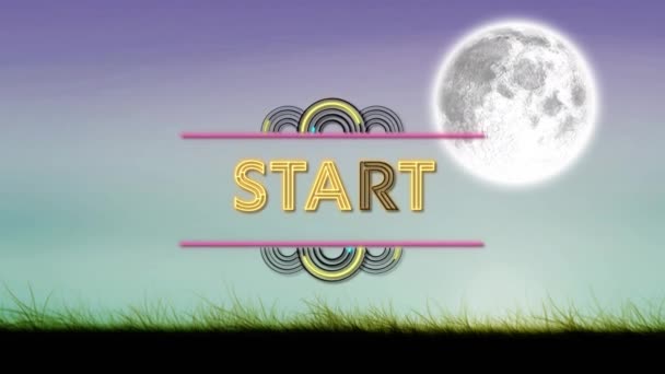 Animación Estrellas Texto Sobre Cielo Con Luna Redes Sociales Globales — Vídeo de stock