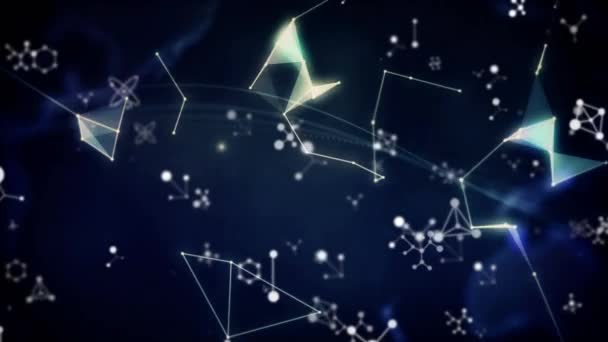 Animatie Van Netwerk Van Verbindingen Moleculen Aardbol Zwarte Achtergrond Wereldwijde — Stockvideo