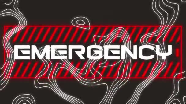 Animation Emergency Text White Lines Black Background Global Covid Pandemic — Stock Video