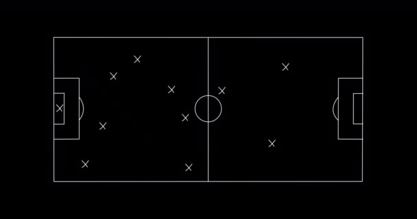 Animacja Planu Gry Piłkę Nożną Tablicy Sport Konkurencja Rozrywka Koncepcja — Wideo stockowe