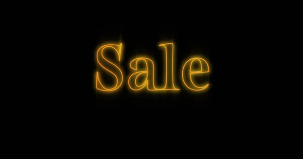 Image Emerging Yellow Sale Neon Billboard Black Background — Stock Photo, Image