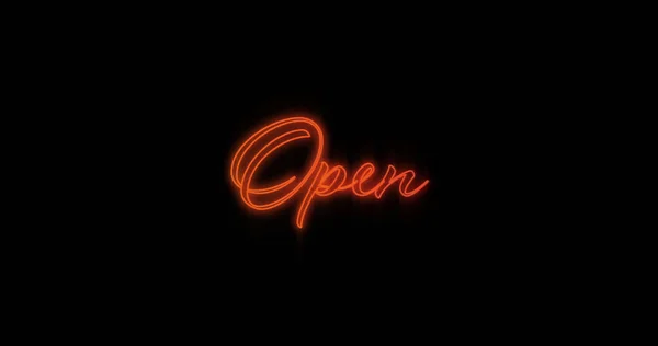 Image Emerging Orange Open Neon Billboard Black Background — Fotografia de Stock